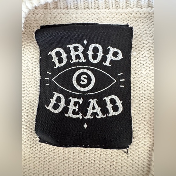 Men’s DROP DEAD Mountains Desert Eyes Edgy Alternative Streetwear Gothic Sweater - Picture 4 of 9